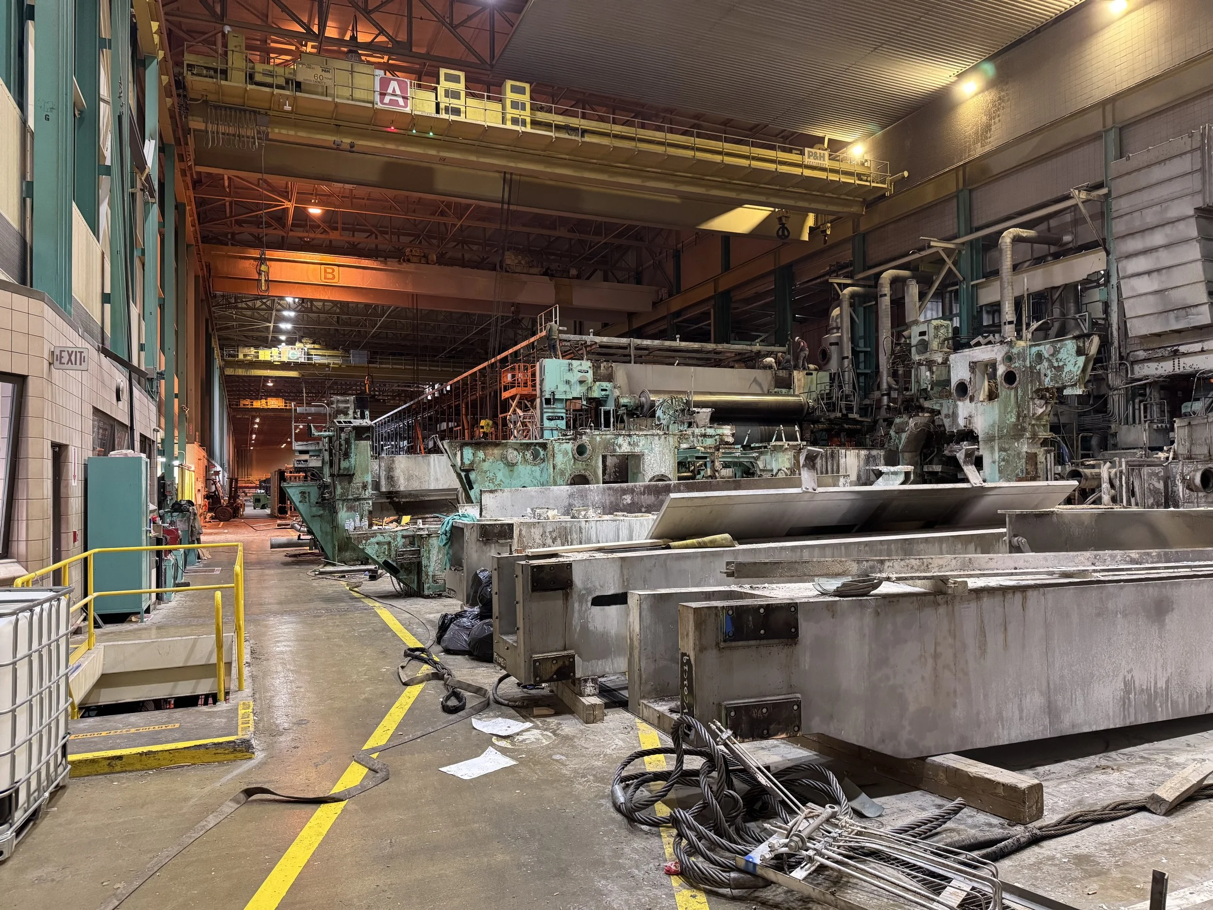 Crated components staged for shipment